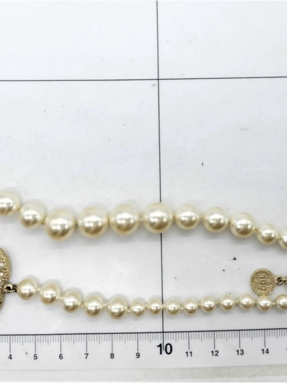 CHANEL F16V Coco 100th Anniversary Pearl Crystal CC Necklace 100% Authentic - Picture 10 of 13